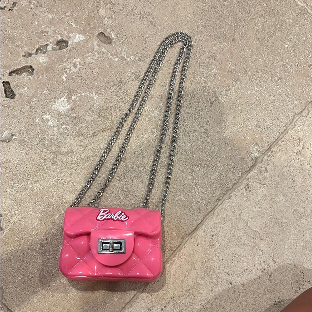 Barbie Pink Mini Quilted Bag with Chain Straps